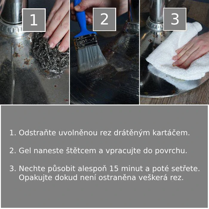 Gel na odstranění rzi