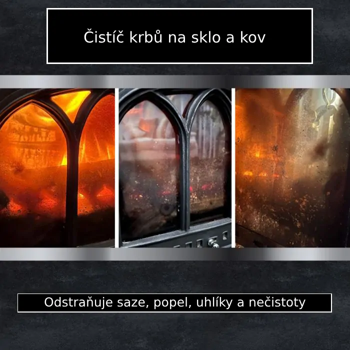 Čistič skla a kovu na krbových kamnech